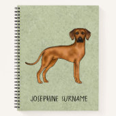 Rhodesian Ridgeback Schattige bruine hond met teks Notitieboek (Voorkant)