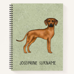 Rhodesian Ridgeback Schattige bruine hond met teks Notitieboek