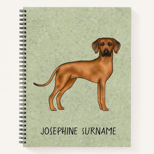 Rhodesian Ridgeback Schattige bruine hond met teks Notitieboek (Voorkant)