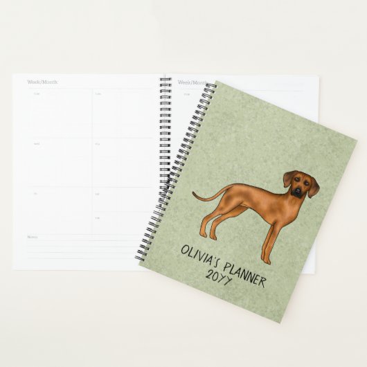 Rhodesian Ridgeback Schattige bruine hond met teks Planner (Display)