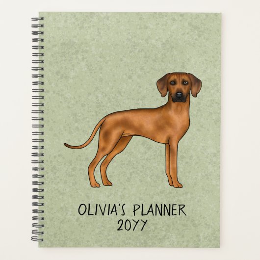 Rhodesian Ridgeback Schattige bruine hond met teks Planner (Voorkant)