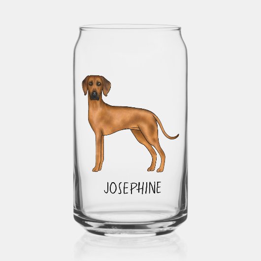Rhodesian Ridgeback Schattige Bruine Leeuw Hond Me Blikvorm Glas (Voorkant)
