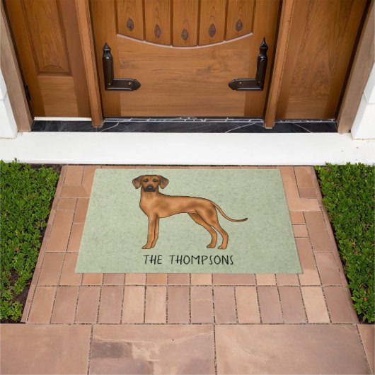 Rhodesian Ridgeback Schattige Bruine Leeuw Hond Me Deurmat (Buiten)
