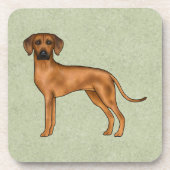 Rhodesian Ridgeback Schattigee bruine hond met naa Bier Onderzetter (Voorkant)