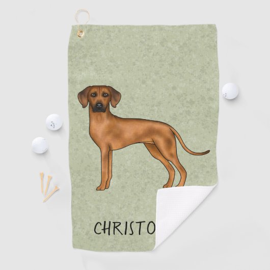 Rhodesian Ridgeback Schattigee bruine hond met naa Golfhanddoek (Insitu)