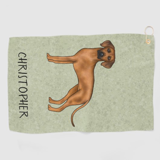 Rhodesian Ridgeback Schattigee bruine hond met naa Golfhanddoek (Horizontaal)