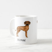 Rhodesian Ridgeback Schattigee Bruine Leeuwenhond  Koffiemok (Voorkant links)