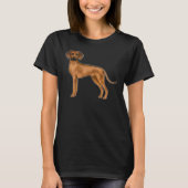 Rhodesian Ridgeback Schattigee bruine leeuwenhond T-shirt (Voorkant)