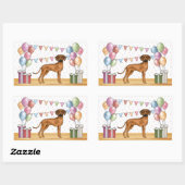 Rhodesian Ridgeback Schattigee kleurrijke pastel v Rechthoekige Sticker (Vel)