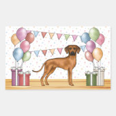 Rhodesian Ridgeback Schattigee kleurrijke pastel v Rechthoekige Sticker (Voorkant)