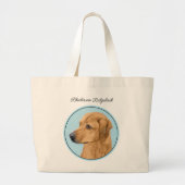 Rhodesian Ridgeback Schilderij Red Wheaten Dog Art Grote Tote Bag (Voorkant)