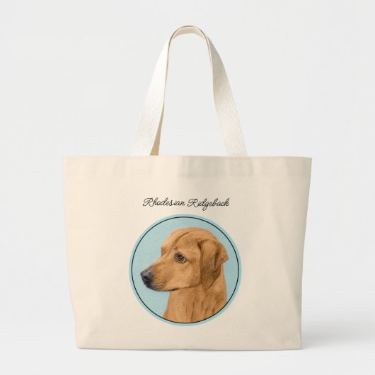 Rhodesian Ridgeback Schilderij Red Wheaten Dog Art Grote Tote Bag (Voorkant)