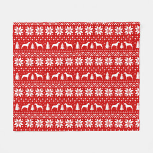 Rhodesian Ridgeback Silhouetten Kerstvakantie Fleece Deken
