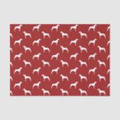 Rhodesian Ridgeback Silhouettes Pattern Red Tissuepapier (Voorkant)