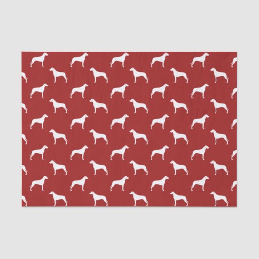 Rhodesian Ridgeback Silhouettes Pattern Red Tissuepapier (Voorkant)