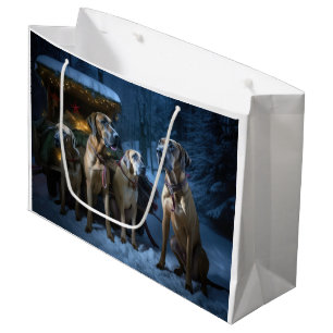 Rhodesian Ridgeback Sneeuw Slede Kerst Decoratie Groot Cadeauzakje