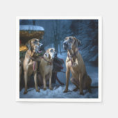 Rhodesian Ridgeback Sneeuw Slede Kerst Decoratie Servet (Voorkant)