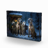Rhodesian Ridgeback Sneeuw slee Christmas decorati Fotoblokken (Rechts)