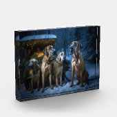 Rhodesian Ridgeback Sneeuw slee Christmas decorati Fotoblokken (Links)
