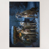 Rhodesian Ridgeback Sneeuw slee Christmas decorati Legpuzzel (Verticaal)