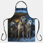 Rhodesian Ridgeback Sneeuw slee Kerst decor Schort (Voorkant)