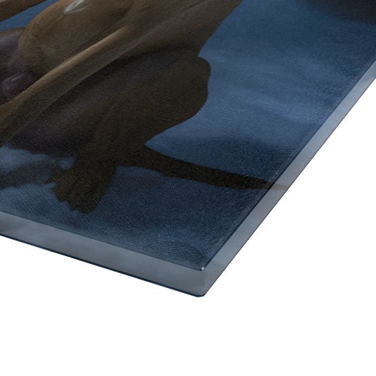 Rhodesian Ridgeback Sneeuw slee Kerst decor Snijplank (Hoek)