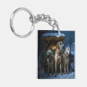 Rhodesian Ridgeback Sneeuw slee Santa Claus decora Sleutelhanger (Voorkant Links)