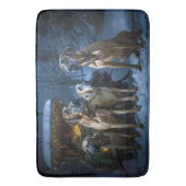 Rhodesian Ridgeback Snowy Sleigh Kerstdecoratie Badmat (Voorkant Verticaal)