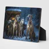 Rhodesian Ridgeback Snowy Sleigh Kerstdecoratie Fotoplaat (Zijkant)