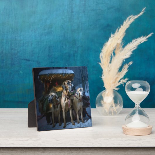 Rhodesian Ridgeback Snowy Sleigh Kerstdecoratie Fotoplaat (Insitu)