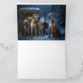 Rhodesian Ridgeback Snowy Sleigh Kerstdecoratie Kaart (Binnen)