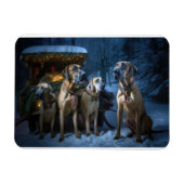 Rhodesian Ridgeback Snowy Sleigh Kerstdecoratie Magneet (Horizontaal)