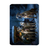 Rhodesian Ridgeback Snowy Sleigh Kerstdecoratie Magneet (Verticaal)