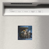 Rhodesian Ridgeback Snowy Sleigh Kerstdecoratie Magneet (Insitu (Vaatwasser))