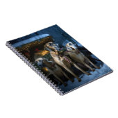 Rhodesian Ridgeback Snowy Sleigh Kerstdecoratie Notitieboek (Rechterzijde)