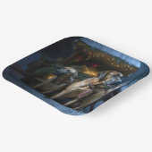 Rhodesian Ridgeback Snowy Sleigh Kerstdecoratie Papieren Bordje (Gebogen)