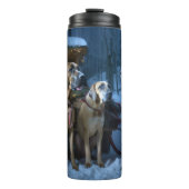 Rhodesian Ridgeback Snowy Sleigh Kerstdecoratie Thermosbeker (Voorkant)