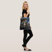 Rhodesian Ridgeback Snowy Sleigh Kerstdecoratie Tote Bag (Op model)