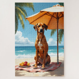 Rhodesian Ridgeback-strandtafereel Legpuzzel