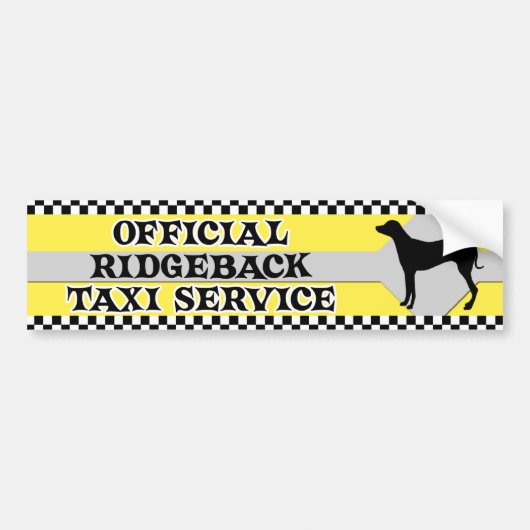Rhodesian Ridgeback Taxi Service Bumpersticker (Voorkant)