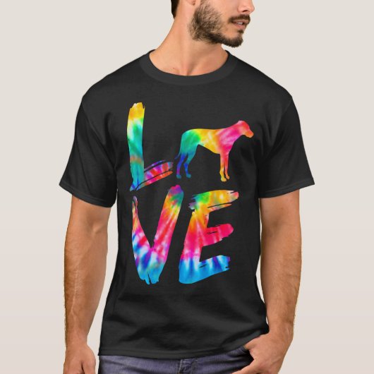 Rhodesian Ridgeback Tie Dye Love Dog mam T-shirt (Voorkant)