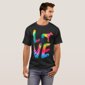 Rhodesian Ridgeback Tie Dye Love Dog mam T-shirt (Voorkant volledig)