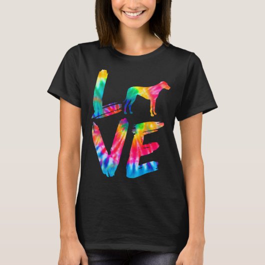 Rhodesian Ridgeback Tie Dye Love Dog mam T-shirt (Voorkant)
