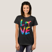 Rhodesian Ridgeback Tie Dye Love Dog mam T-shirt (Voorkant volledig)