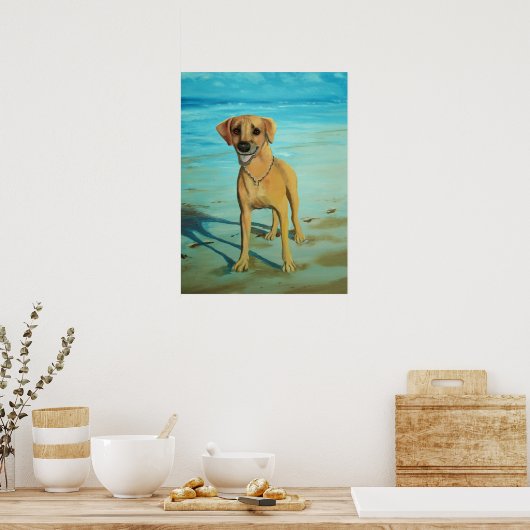 Rhodesian Ridgeback "Tony" glimlacht Poster (Keuken)