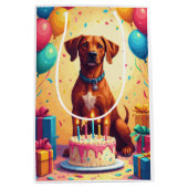 Rhodesian Ridgeback Verjaardagsfeest Medium Cadeauzakje (Voorkant)