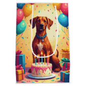 Rhodesian Ridgeback Verjaardagsfeest Medium Cadeauzakje (Achterkant)