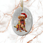 Rhodesian Ridgeback verpakt in kerstverlichting Keramisch Ornament