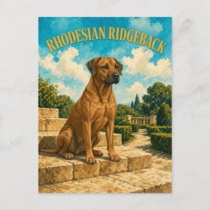 Rhodesian Ridgeback, Vintage Watercolor Honden Kun Briefkaart