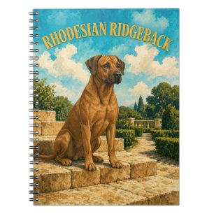 Rhodesian Ridgeback, Vintage waterverf honden kuns Notitieboek